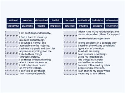 Making Decisions - Personality Types