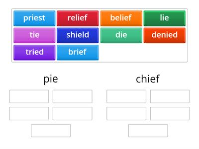 ie alternative pronunciation word sort