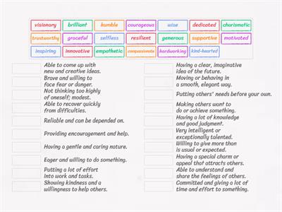 Describing people we admire - Adjectives