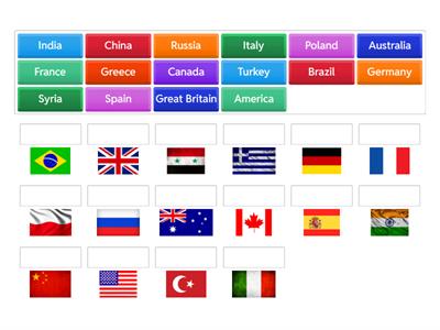 Match the flags and the counties.