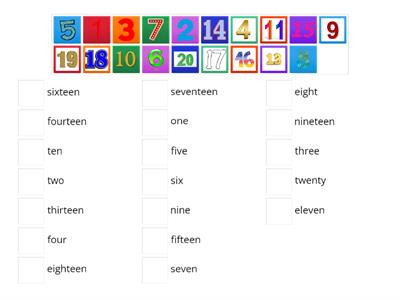 Week 1 Class 1 (Unit 1A): Vocabulary Numbers 1-20