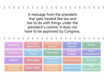 Executive Branch Vocab - A3