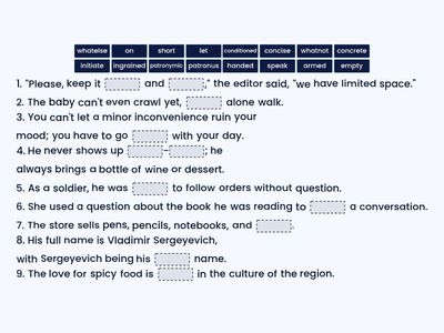 Weird things about Russia: fill in the gaps 
