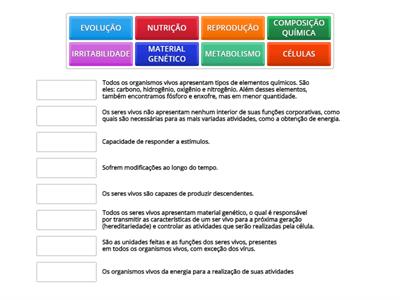 1A CARACTERÍSTICAS GERAIS DOS SERES VIVOS