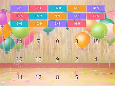 . Счёт с переходом через десяток. Подбери примеры к ответам.