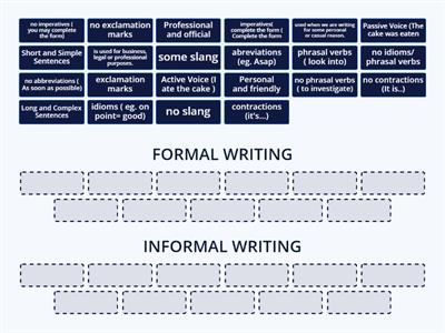 Formal -informal writing 