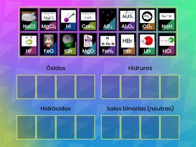 Clasificar los compuestos inorgánicos binarios