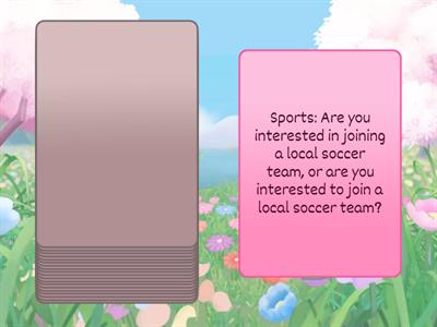 Gerunds and Infinitives (Speaking: Upper Intermediate)