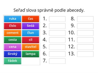 ABECEDNÍ ŘAZENÍ slov I.