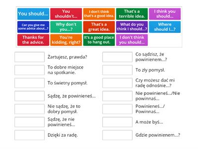 EC A2 Plus Unit 5, L.5.6 - Asking for and giving advice (Proszenie o i dawanie rad)