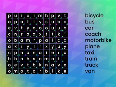 Transport - Wordsearch