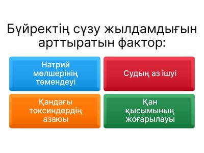 Бүйрек жұмысына әсер ететін факторлар