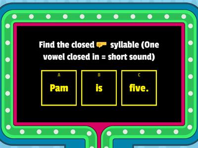 Find the Closed🤛Syllable 