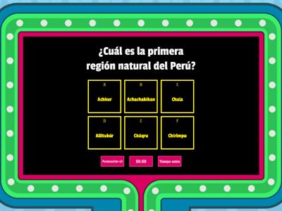 Las 8 regiones naturales del Perú