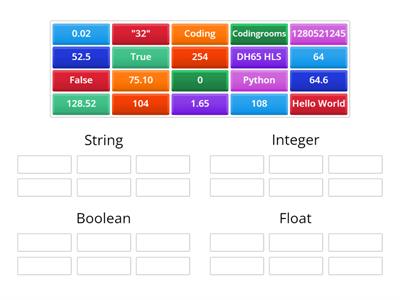 Data Types Sorting