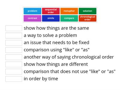 Literature Terms Match Up