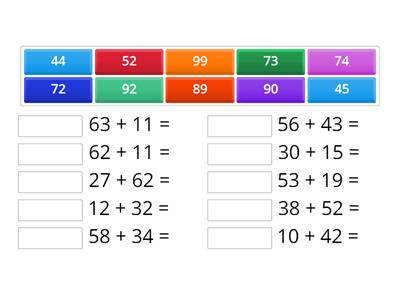 Add 2-digit numbers (crossing ten)