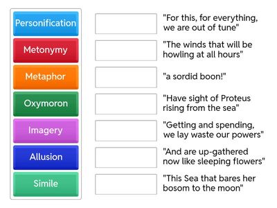 Matching - The world is too much with us 