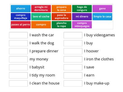 S3 Spanish - pocket money & chores