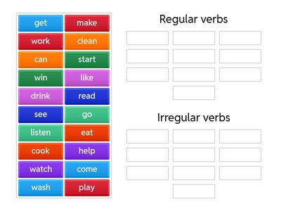 Regular and irregular verbs