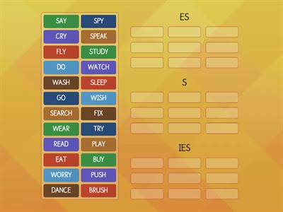 PRESENT SIMPLE VERBS ( third person)