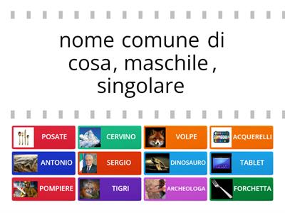 Analisi grammaticale dei nomi (semplice)