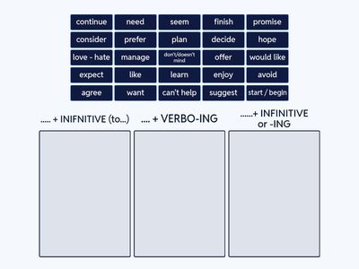 VEBRO INFINITO con TO o ING FORM?