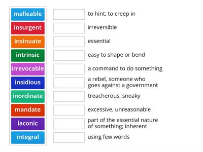 Vocab 9 Seniors