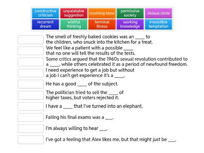 Advanced collocations 1.2