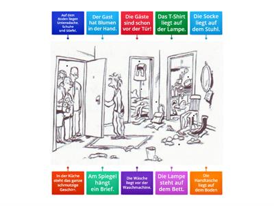Wechselpräpositionen mit Dativ. Chaos in der Wohnung