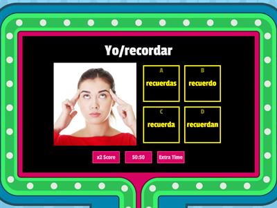 Present tense - Stem changing verbs o-ue