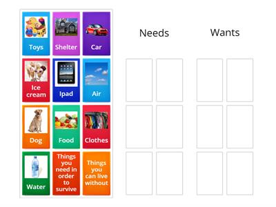 Basic Needs vs. Wants 