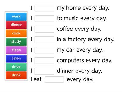 Bridges to ESOL Unit 8 Daily Routines Cloze. 