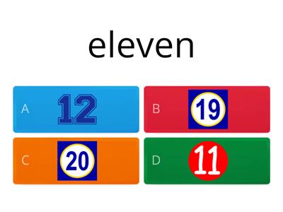 Cuestionario numbers 11 to 20