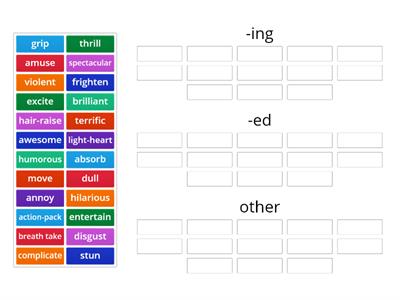 Ready for First Unit 4 -ing, -ed, other (adjectives to describe films)