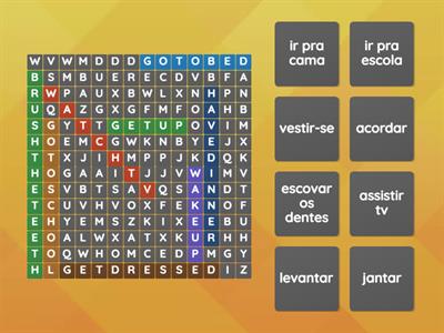 Daily routine - wordseach - (kids)