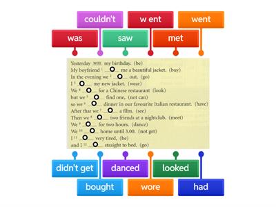 Past Simple irregular & regular verbs 