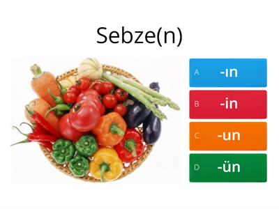 -ın, -in, -un, -ün  tamlayan ekleri sebzeler 