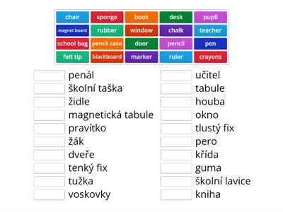 School objects (Czech -English)