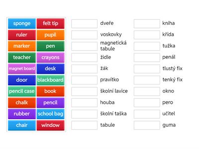 School objects (Czech -English)