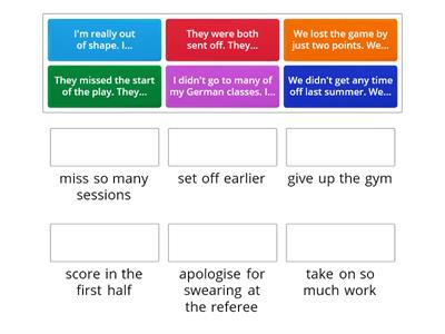 Outcomes B2 unit 5 WB p 30 ex 3 could have, should have, would have