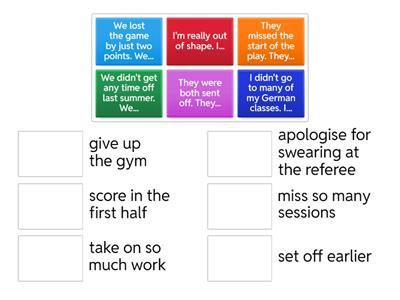 Outcomes B2 unit 5 WB p 30 ex 3 could have, should have, would have