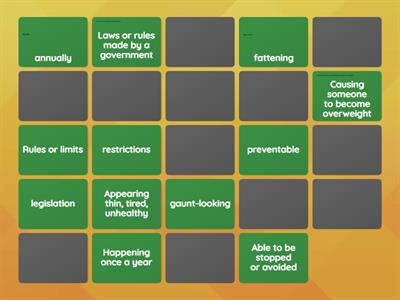 Junk Food Tax Article - Vocabulary practice