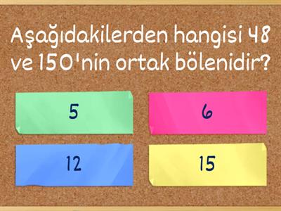 8.sınıf çarpanlar ve katlar testi