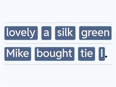 Gold preliminary Unit 5 Order of adjectives