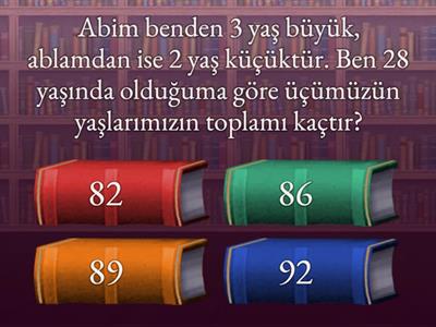 2.SINIF PROBLEM ÇÖZME ÇALIŞMASI