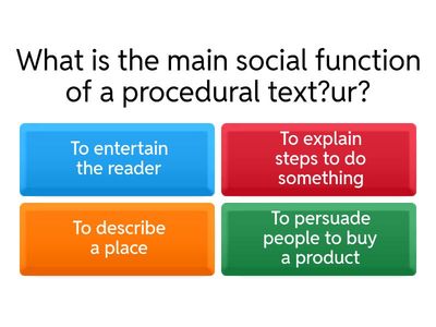 Quiz: Procedural Texts (Simple Manuals)