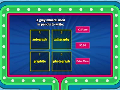 Reading Rev week 9 ending blends morphology matters - graph gameshow quiz