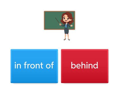 in front of and behind