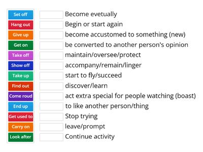 Phrasal verbs match up